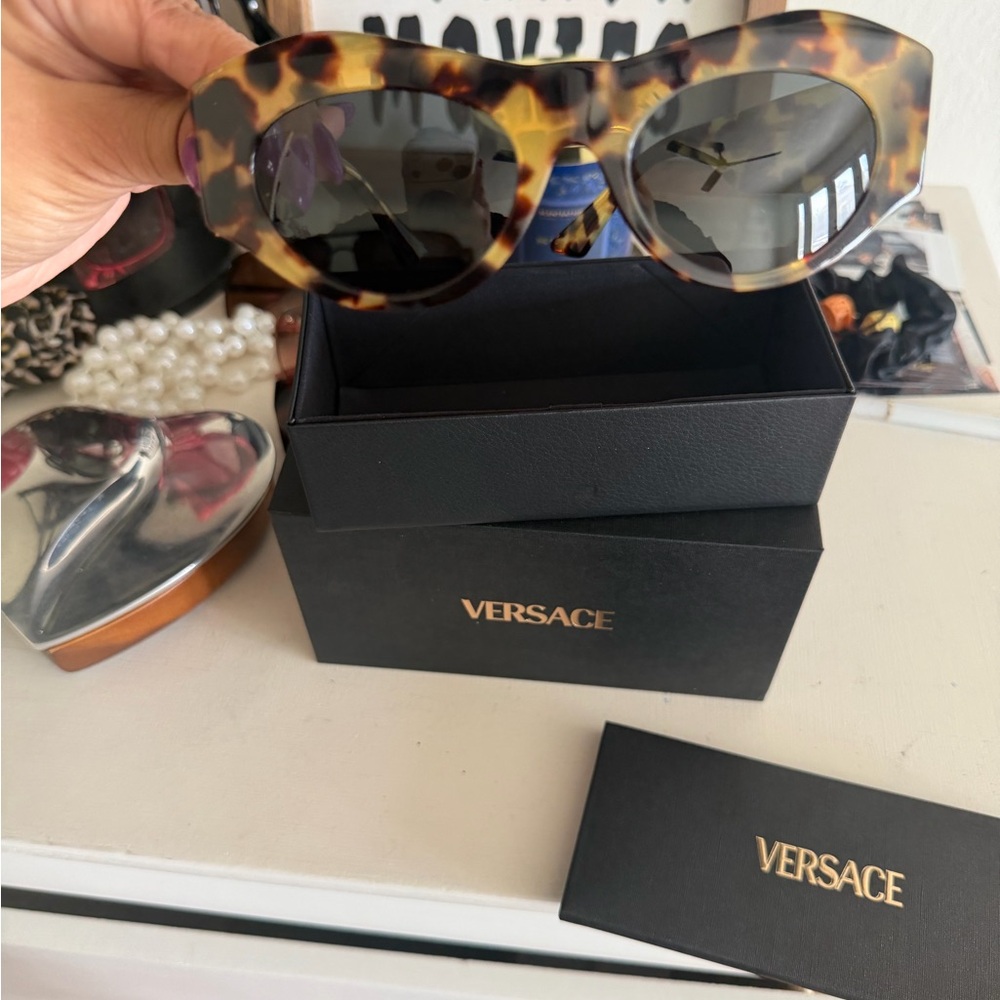 Versace Leopard Print Sunglasses - image 1